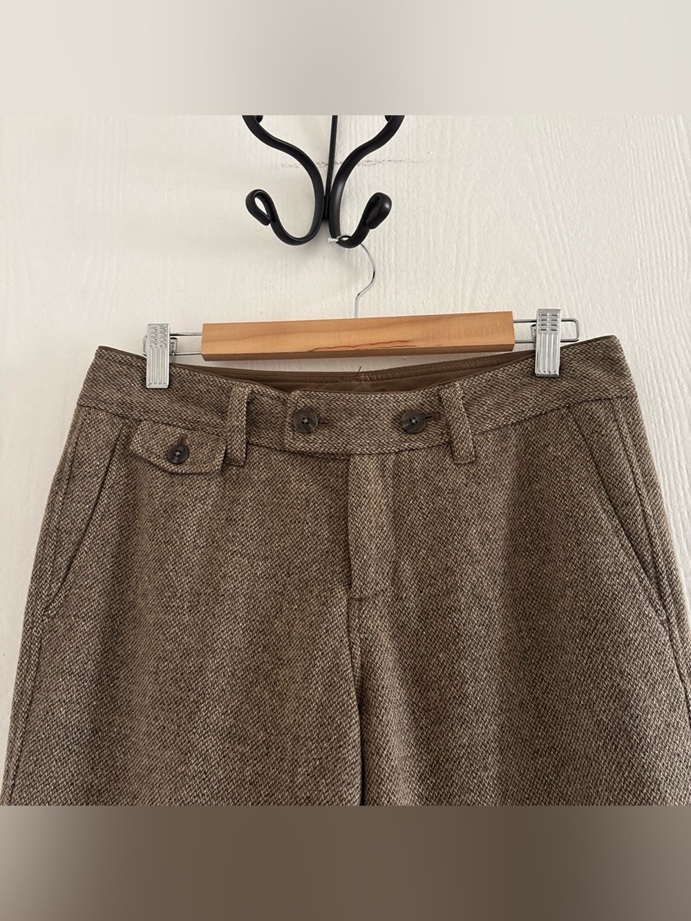 Eddie Bauer Wool Blend Dress Pants Size 4 Brown Career Office Stretch - Picture 3 of 9
